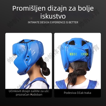 Kaciga za zaštitu glave za boks, sanda i taekwondo – potpuno zatvorena zaštita lica, unisex za djecu i odrasle (EVA)