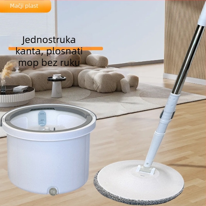 Okretni mop bez dodirivanja rukama, s okruglom kantom za suho i mokro čišćenje, za kućnu upotrebu