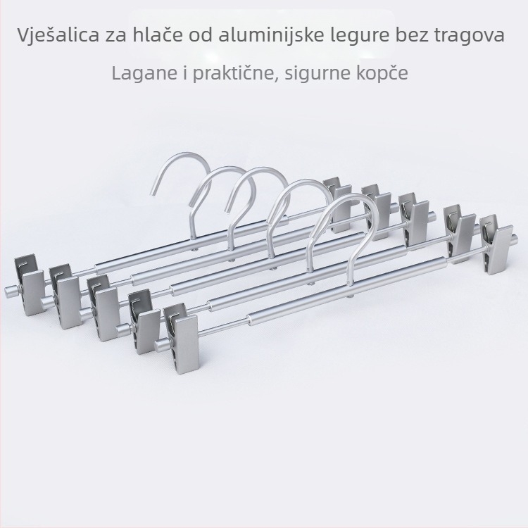 Aluminijski stalak za hlače sa klipsama, za sušenje u zatvorenim prostorima i na otvorenome