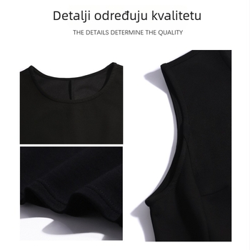 Haljina u Hepburn stilu, s naglašenim strukom, bez rukava, A-linijskog kroja, kratka crna haljina