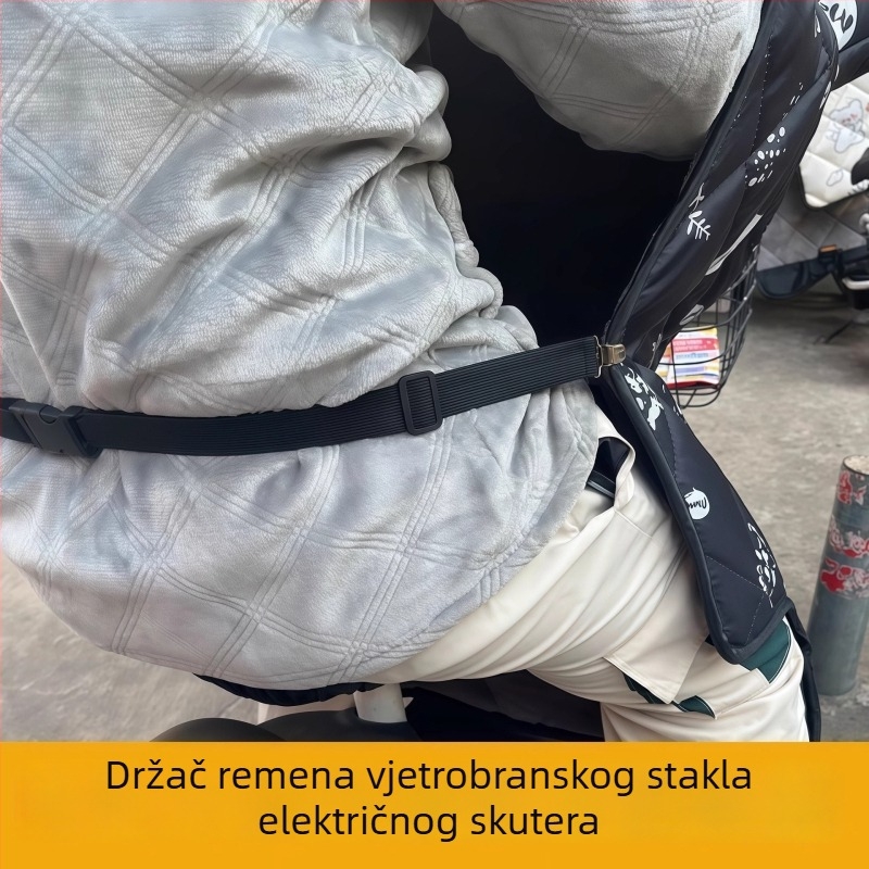 Pokrov prednjeg stakla električnog vozila s klipsima i trakama, zimska zaštita od vjetra i topline, elastični pojas