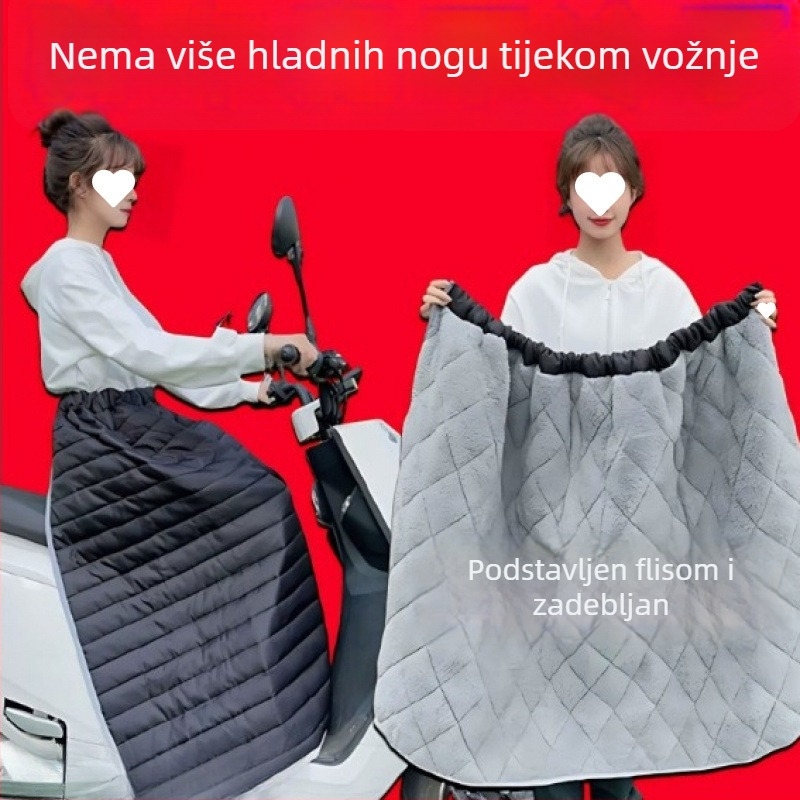 Vjetrovita suknja za električna vozila, zimska toplina, zaštitni pokrov za bateriju, termalne gaćice za noge, vodootporna pregača