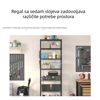 Metalni sedmeroslojni regal za pohranu, kuhinja i kupaonica