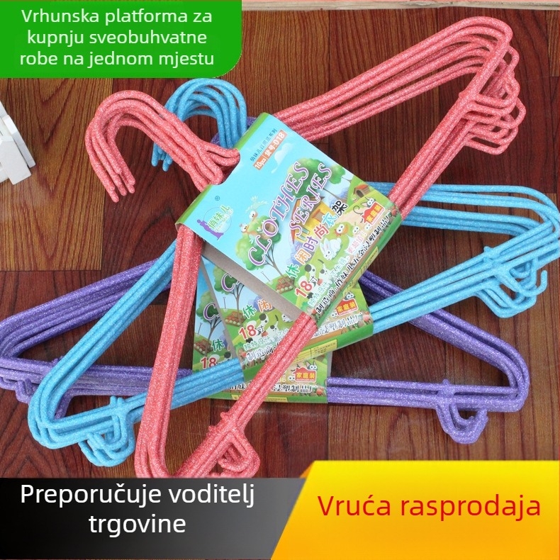 Set od 10 vješalica za odjeću od čelične žice s plastičnim premazom i kukom, za kućnu upotrebu