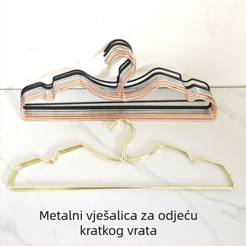 Metalni vješak za odjeću s kratkim vratom, bez šavova, protivklizni, lagani luksuz za garderobu
