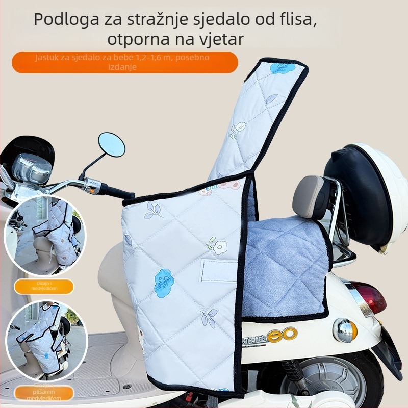 Nova stražnja jastučnica za sjedalo s flisom, otpornim na vjetar i debljom, za stražnje dječje sjedalo 1,2–1,6 m