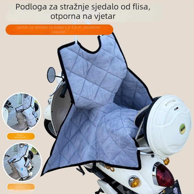 Nova stražnja jastučnica za sjedalo s flisom, otpornim na vjetar i debljom, za stražnje dječje sjedalo 1,2–1,6 m