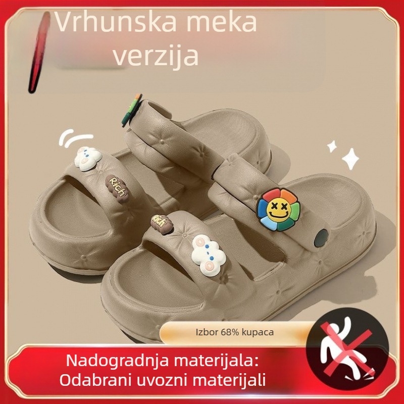 Ženske sandale na platformi s debelim potplatom, ljetna vanjska obuća, dva načina nošenja, moderne visoke potpetice