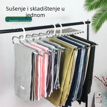 Sklopivi stalak za hlače od nehrđajućeg čelika, protuklizni, višefunkcionalni držač za garderobu i dom