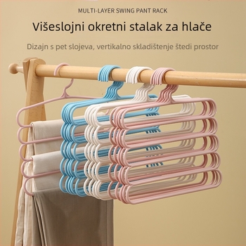 Petoslojna vješalica za hlače – višenamjenski sustav za garderobu