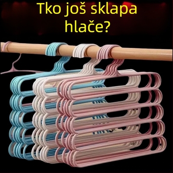 Petoslojna vješalica za hlače – višenamjenski sustav za garderobu