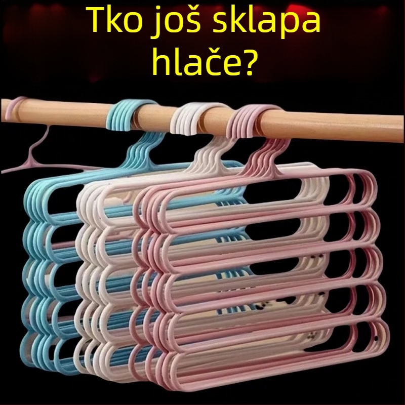 Petoslojna vješalica za hlače – višenamjenski sustav za garderobu
