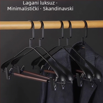 Visokokvalitetna drvena vješalica za kapute sa širokim ramenima, za garderobu i prostor za dressing