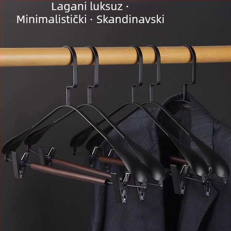 Visokokvalitetna drvena vješalica za kapute sa širokim ramenima, za garderobu i prostor za dressing