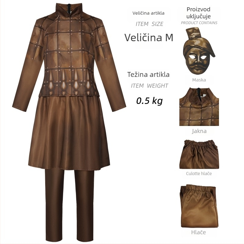 Cosplay kostim vojnika Terakota vojske za scensku izvedbu, unisex