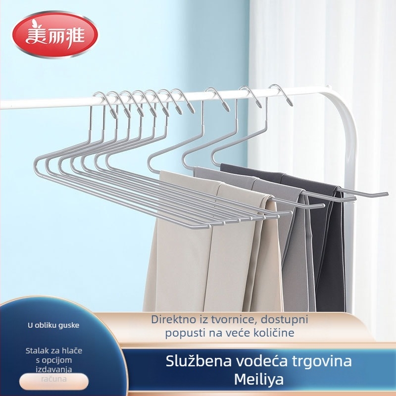 PVC držač za hlače u obliku guske, sive boje, paket od 10 komada