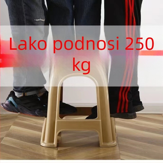 Izuzetno debeli plastični stolac za kućnu upotrebu, visoki stol za dnevni boravak i blagovaonu, kvadratni, protuklizni i izdržljivi nordijski stil.