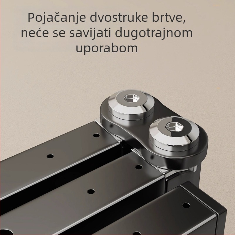 Prilagodljivi sklopivi stalak za sušenje odjeće, bez bušenja, zidni teleskopni aluminijski štap za unutarnju upotrebu