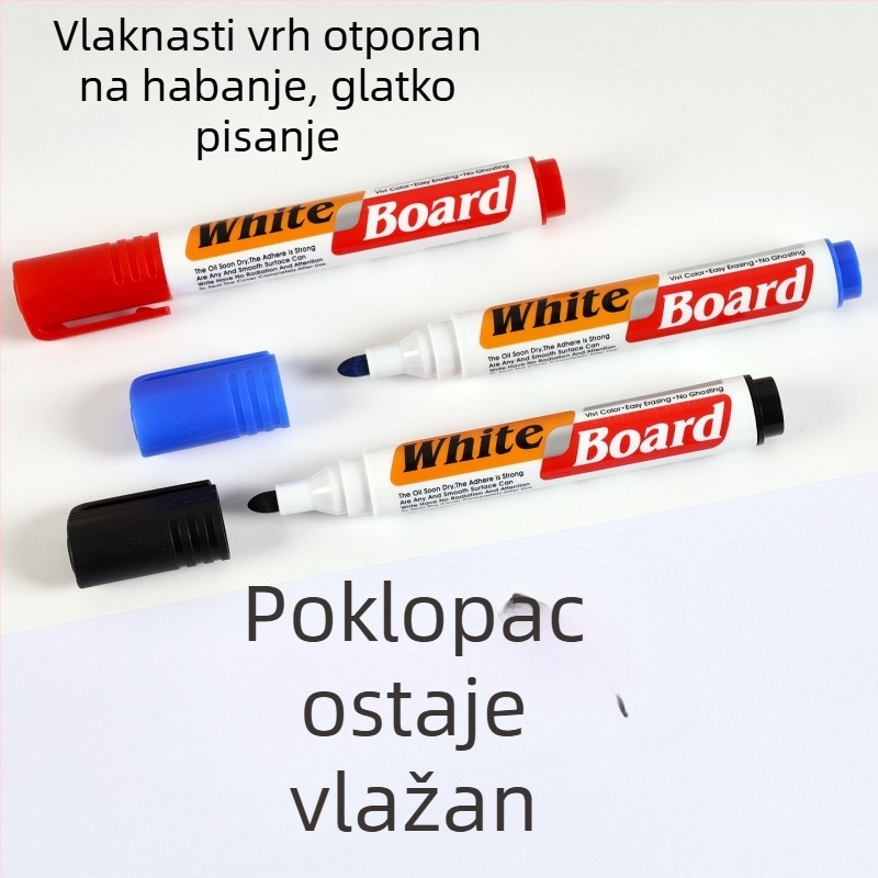 Set markera za bijelu ploču s gumom, za ured i nastavu, velik kapacitet, glatko pisanje
