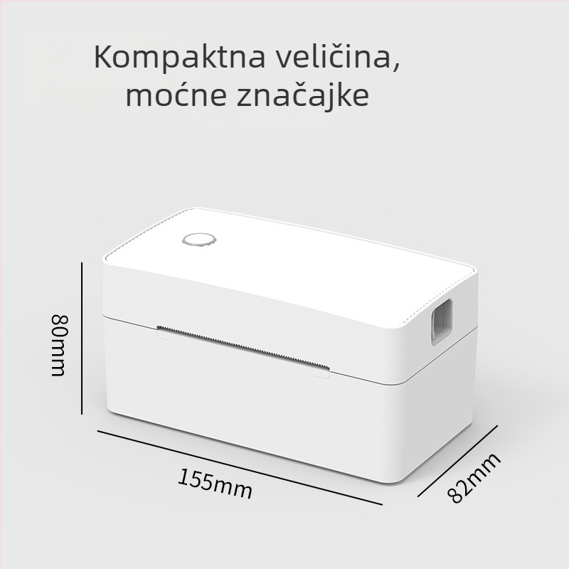 Kompaktni termo pisač za etikete, USB sučelje, širina etiketa 30–80 mm, dimenzije 183×80×65 mm