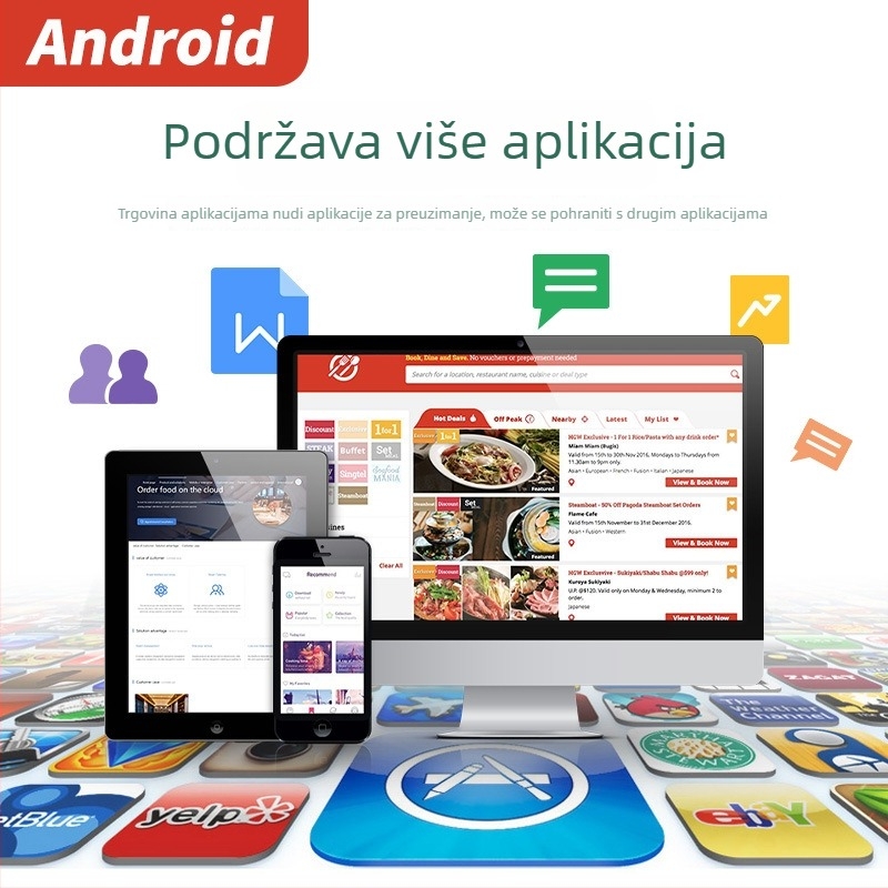 Ručni PDA termalni pisač računa, prijenosni Bluetooth, kompaktan za kuhinju kod kuće