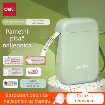 Deli Q1A pisač etiketa, kompaktni Bluetooth termalni pisač za kućnu upotrebu, pisač bez tinte