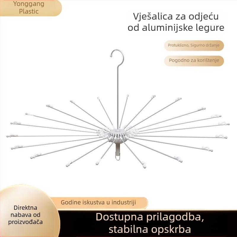 Sklopivi stalak od aluminijske legure za odjeću, višenamjenski držač za ručnike i kupaonske ručnike, za kućnu upotrebu