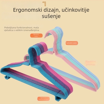Debljena vješalica za odjeću s udubljenim žljebovima, bez ostavljanja tragova na odjeći, protuklizna, za kućnu i studentsku upotrebu