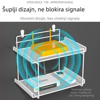 Čelična zidna polica s šest slojeva za usmjerivač i TV kutiju
