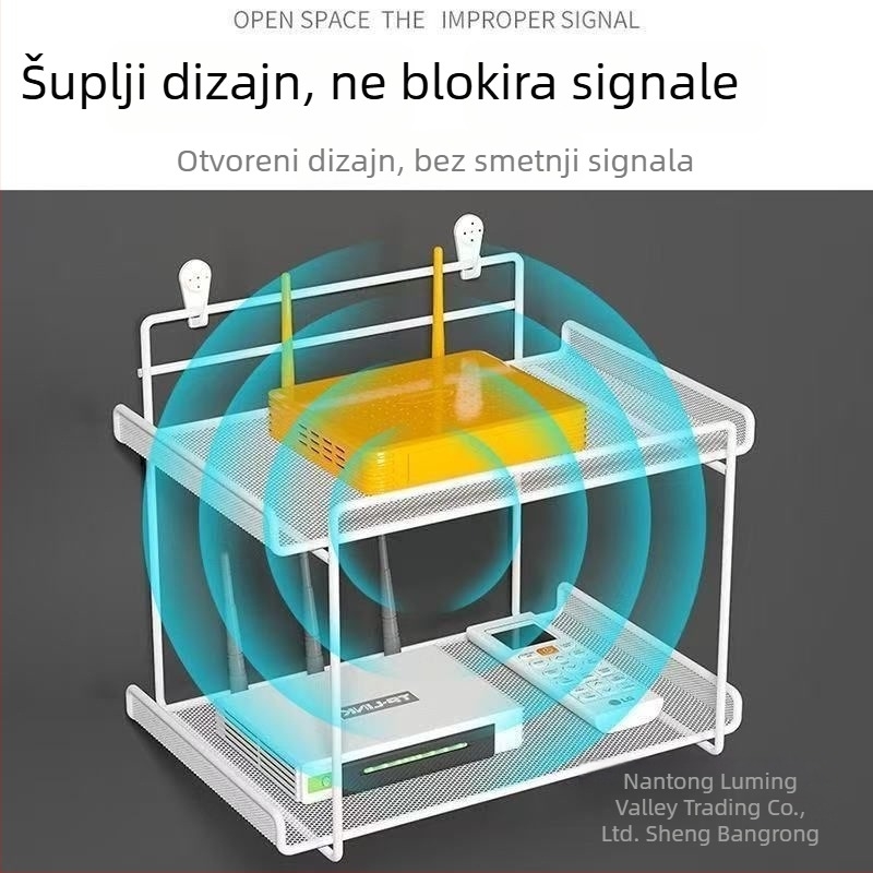 Čelična zidna polica s šest slojeva za usmjerivač i TV kutiju