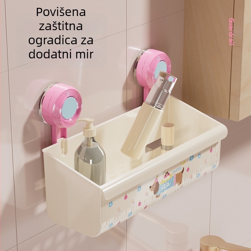 Veliki zidni nosač za pohranu sa usisnom čašicom, za kupaonicu, WC i kuhinju
