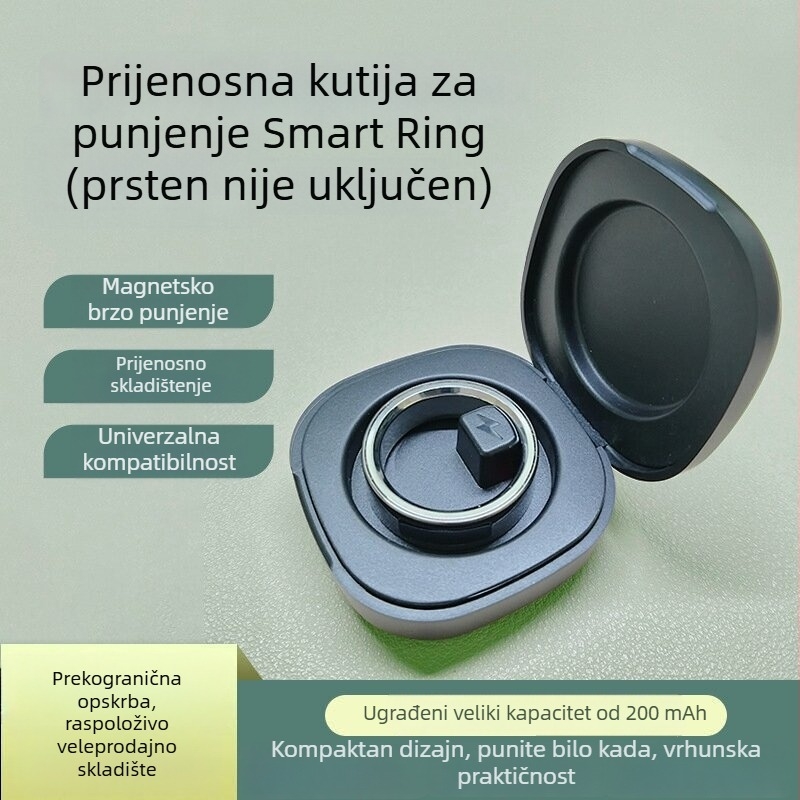 Punjačka baza za SmartRing s kućištem za punjenje i pohranu prstena, kapacitet 200 mAh