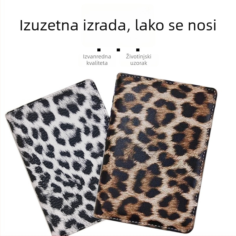 PFID antimagnetična futrola za putovnicu s leopard uzorkom – višenamjenska PU kožna torbica, unisex