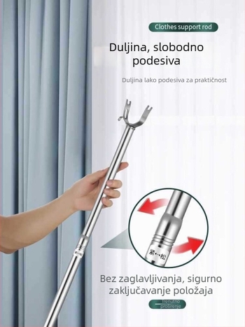 Nehrđajući čelični teleskopski štap za sušenje odjeće, kućna upotreba, podesiva duljina