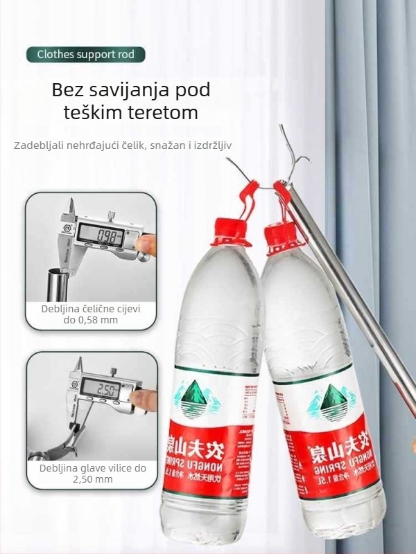 Nehrđajući čelični teleskopski štap za sušenje odjeće, kućna upotreba, podesiva duljina