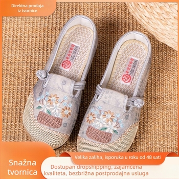 Ženske letnje mrežaste slip-on cipele, prozračan gornji dio, mekana potplata, izvezeni detalji, casual obuća