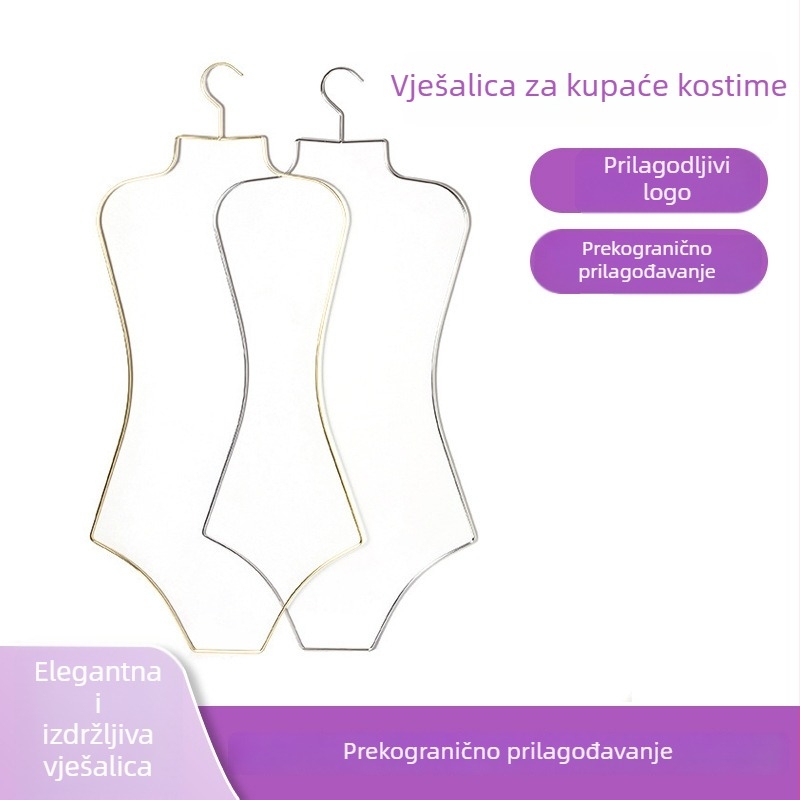Nerđajuća čelična vješalica za kupaće kostime za žene, metalna vješalica za bikini i donje rublje, mogućnost otiska logotipa