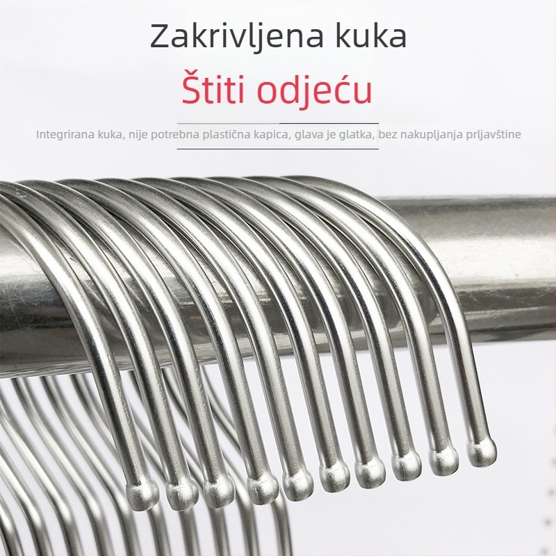 Vješalica za odjeću od nehrđajućeg čelika, debljine 4 mm, otporan na vjetar dizajn, moderan minimalistički stil