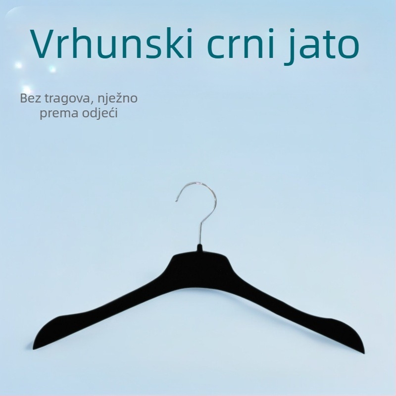 Jesenska crna plišana vješalica za ženska sako