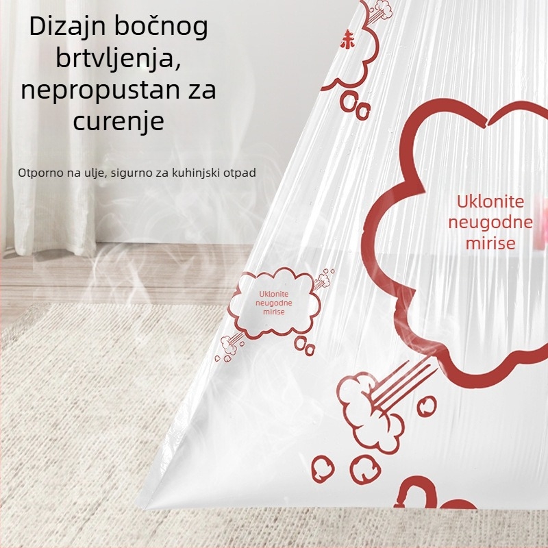 Izuzetno debele vrećice za smeće s vrpcom, iz novog materijala, otporne na kidanje, za kućnu upotrebu, kuhinju i dnevni boravak, višestruke namjene