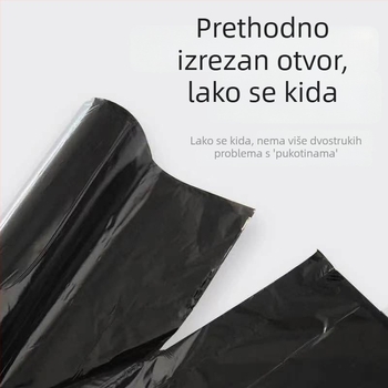Kućna vrećica za otpad, izuzetno debela, prenosiva, jednokratna, crna, stil prsluka