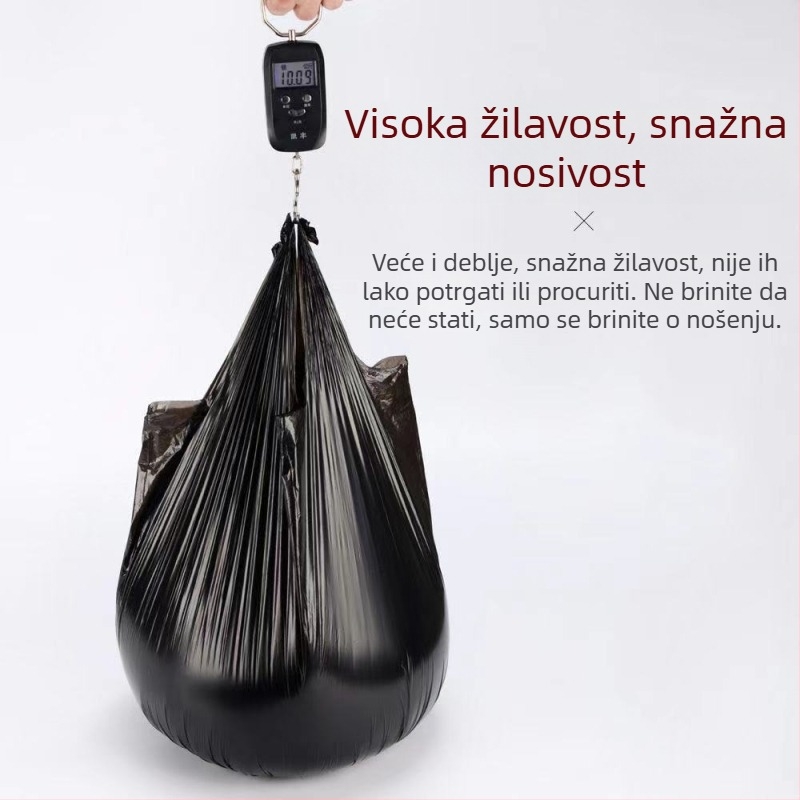 Kućna vrećica za otpad, izuzetno debela, prenosiva, jednokratna, crna, stil prsluka