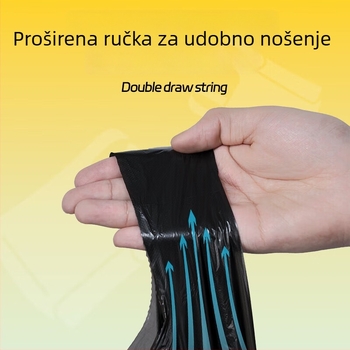Debele crne vrećice za smeće s ručkama, velike, 100 komada