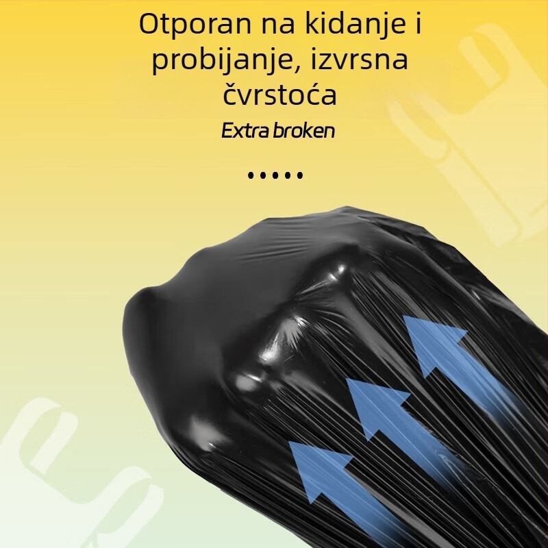 Debele crne vrećice za smeće s ručkama, velike, 100 komada