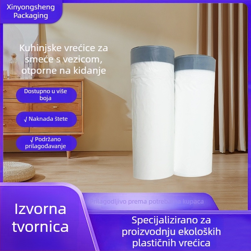 Prilagođene velike debele vreće za smeće za kućanstvo s vezivanjem – kuhinjska uporaba, bez kidanja