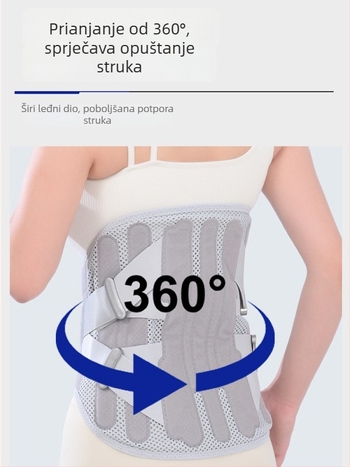 Unaprijeđeni širi i viši pojas za struk s potporom od čelične ploče, za muškarce i žene, održava toplinu lumbalne regije nakon operacije; abdominalni pojas za fiksiranje struka