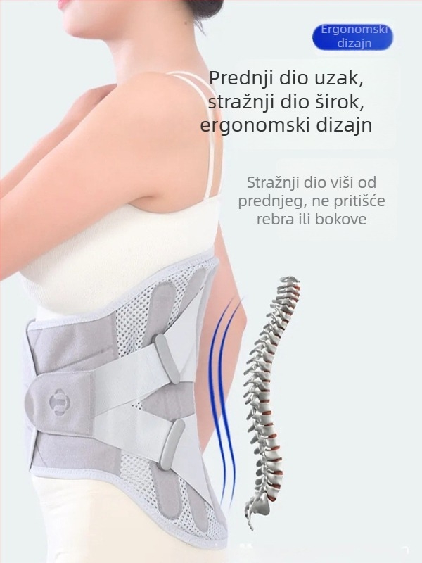 Unaprijeđeni širi i viši pojas za struk s potporom od čelične ploče, za muškarce i žene, održava toplinu lumbalne regije nakon operacije; abdominalni pojas za fiksiranje struka