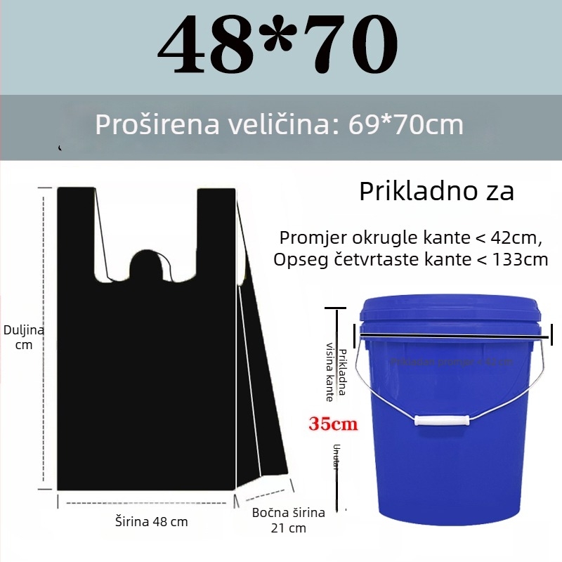 Debele vrećice za otpad za kuhinju, set veličina od ekstra velikih do malih, prijenosne vrećice za otpad, plastične vrećice, ekonomsko pakiranje
