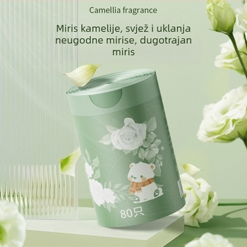 Debele vreće za smeće s povlačnim zatvaračem, za kućnu upotrebu, pogodne za kuhinju i dom, uzorak kamelije