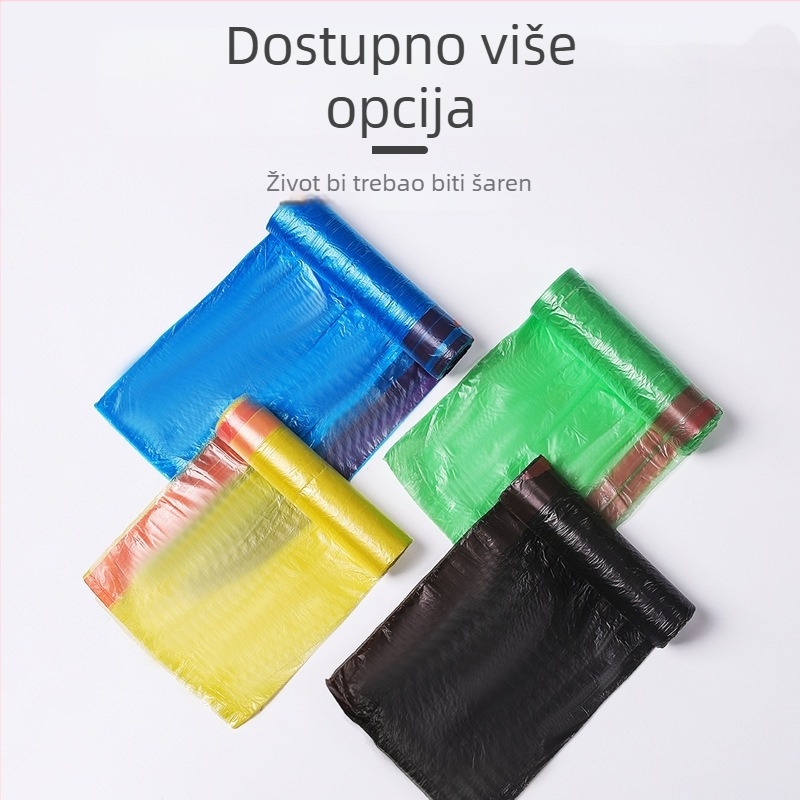 Pojačane velike kućne vreće za smeće sa šnrom, prijenosne, plastične, ekološke